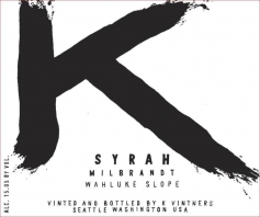 K Vintners K Syrah 'milbrandt' 2017